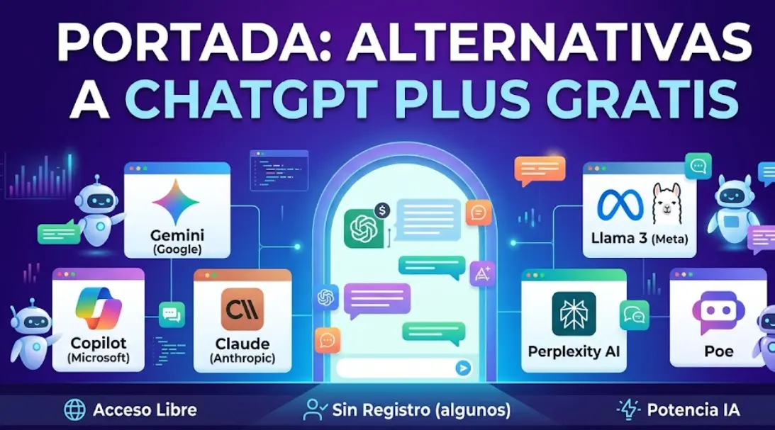 Alternativas GRATIS a ChatGPT Plus (2026): cuáles valen la pena de verdad