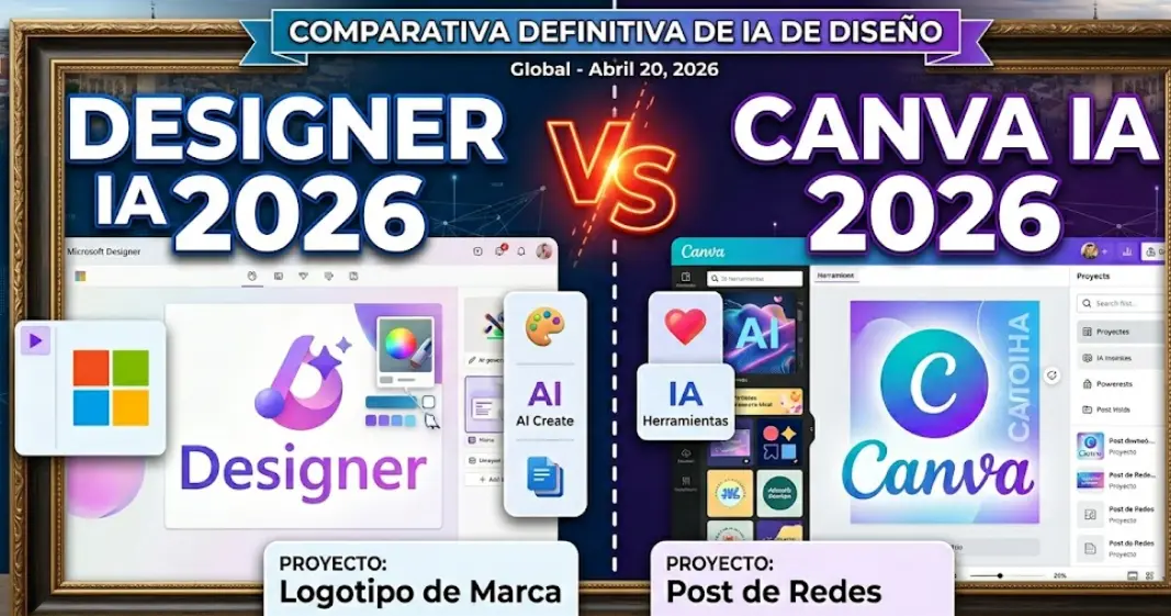 Microsoft Designer vs Canva IA Gratis (2026): ¿Cuál Gana la Batalla del Diseño con IA?
